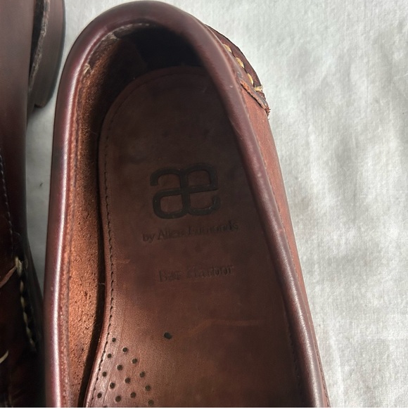 Men’s ALLEN EDMONDS Burgundy Brown Leather Penny Loafers Size 11.5 - Picture 4 of 9